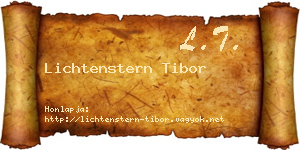 Lichtenstern Tibor névjegykártya